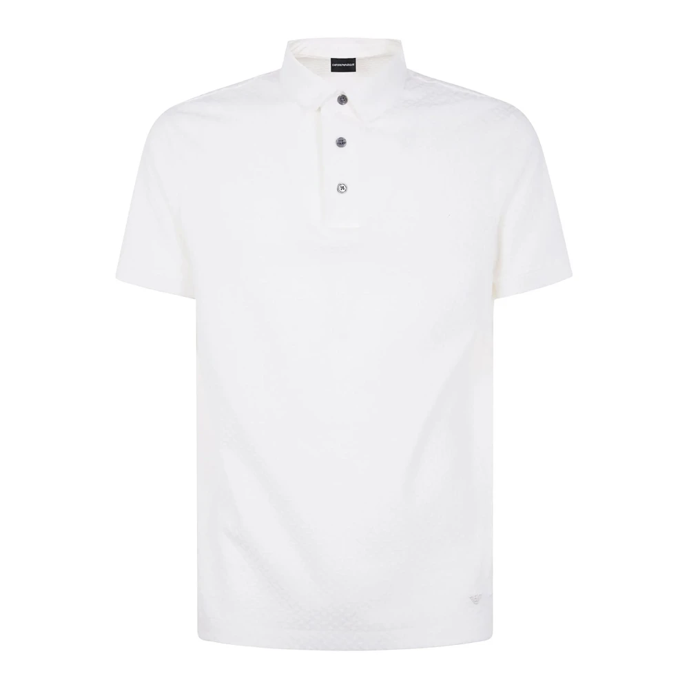 Emporio Armani Jacquard Polo Shirts Collectie White Heren
