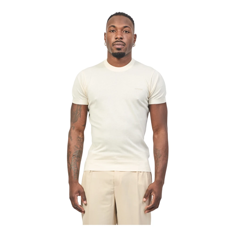 Guess Beige T-shirt met Ribbed Trim Beige Heren
