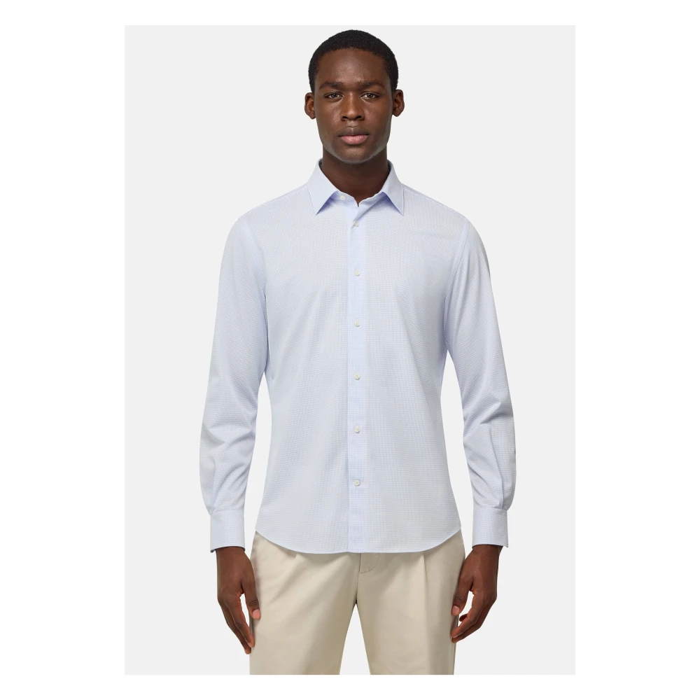 Boggi Milano Regular Fit Japanse Jersey Polo Shirt Blue Heren