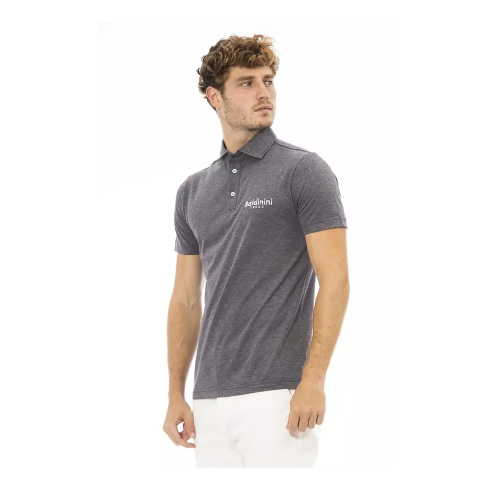 Baldinini Polo Shirt met Geborduurd Logo Gray Heren