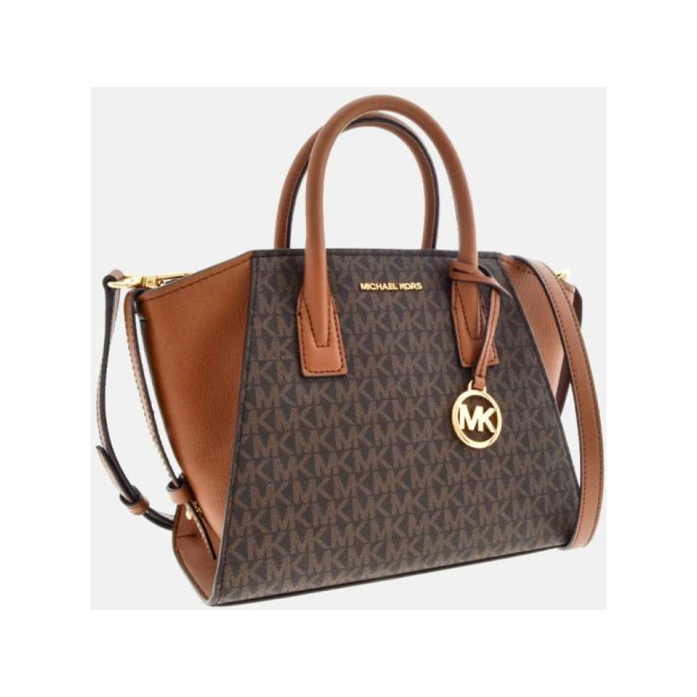 Michael Kors Avril Bruine Leren Schoudertas Multicolor Dames