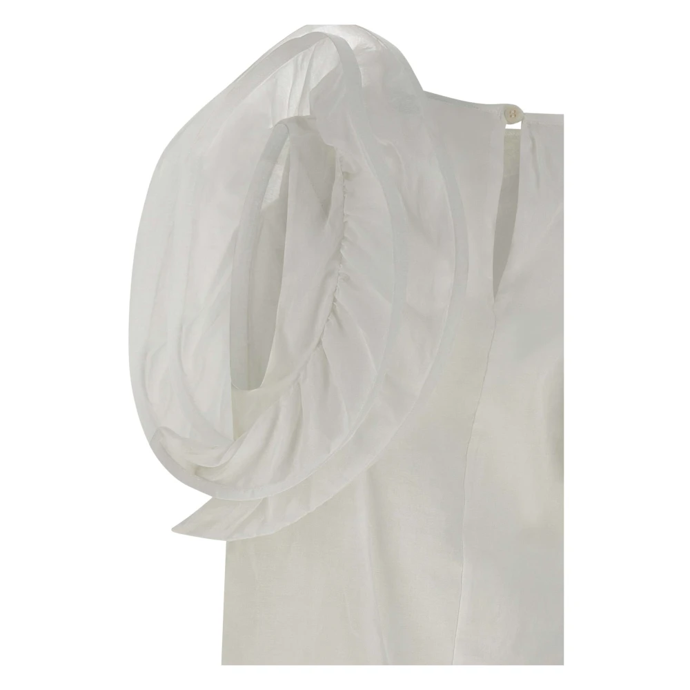 Kaos Witte Katoenen Poplin Top White Dames