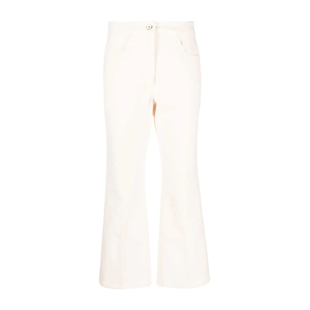 Jil Sander Beige Cropped Byxor