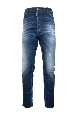 Mäns Knapp Jeans med Använda Detaljer