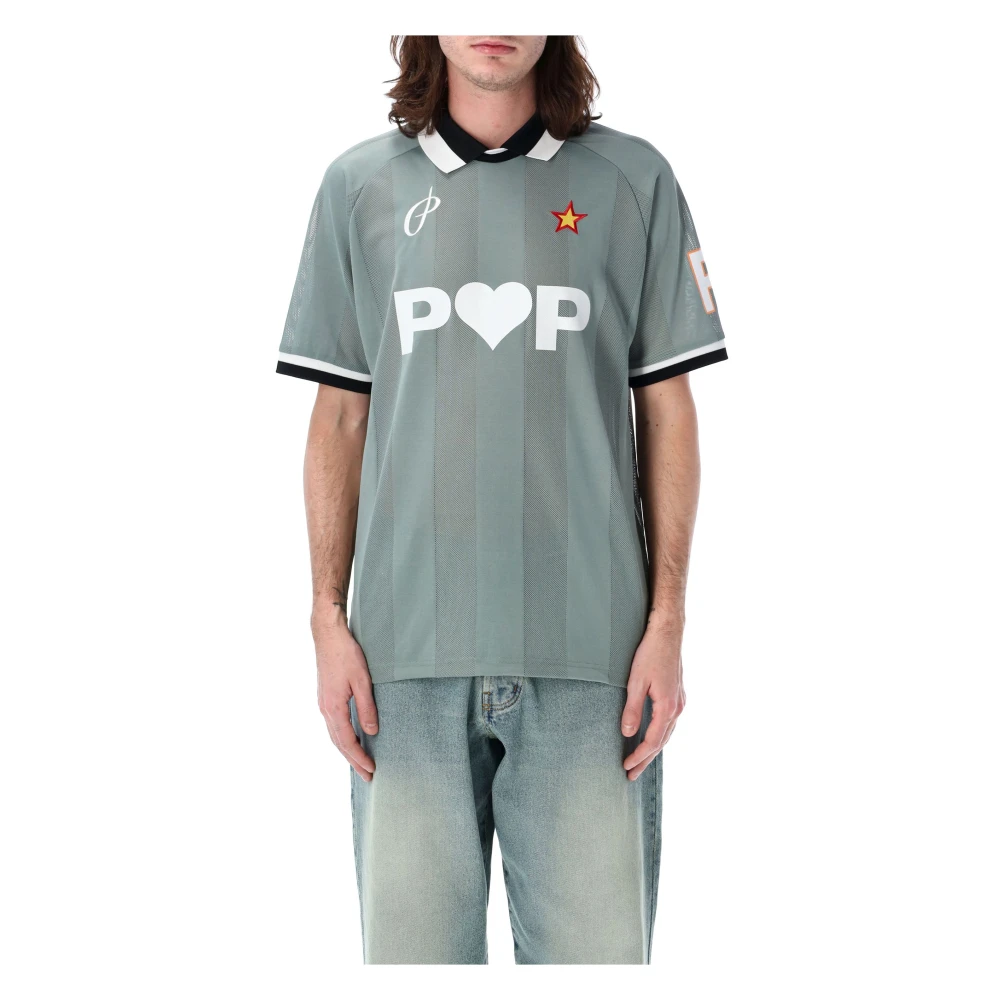 Pop Trading Company Sporty Pop Shirt Stormy Sea Ss25 Green Heren