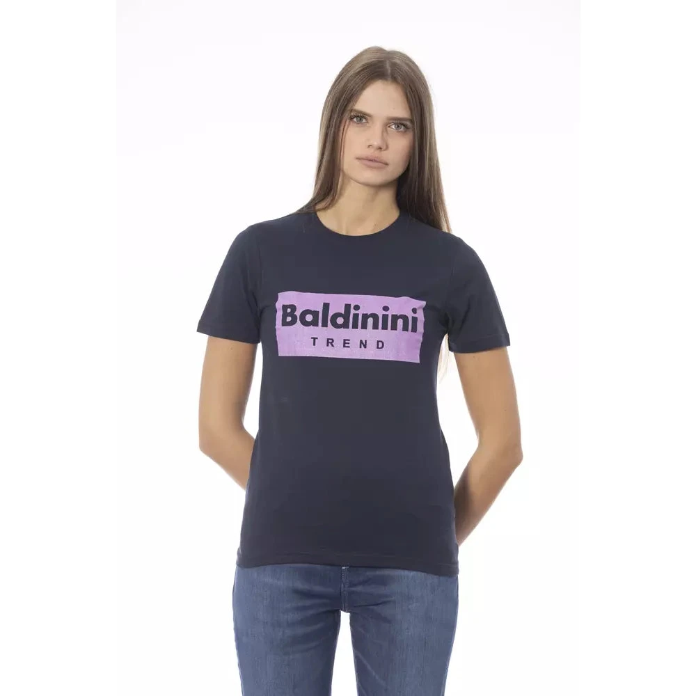 Baldinini Trendy Blauwe Katoenen Tops T-shirt Blue Dames