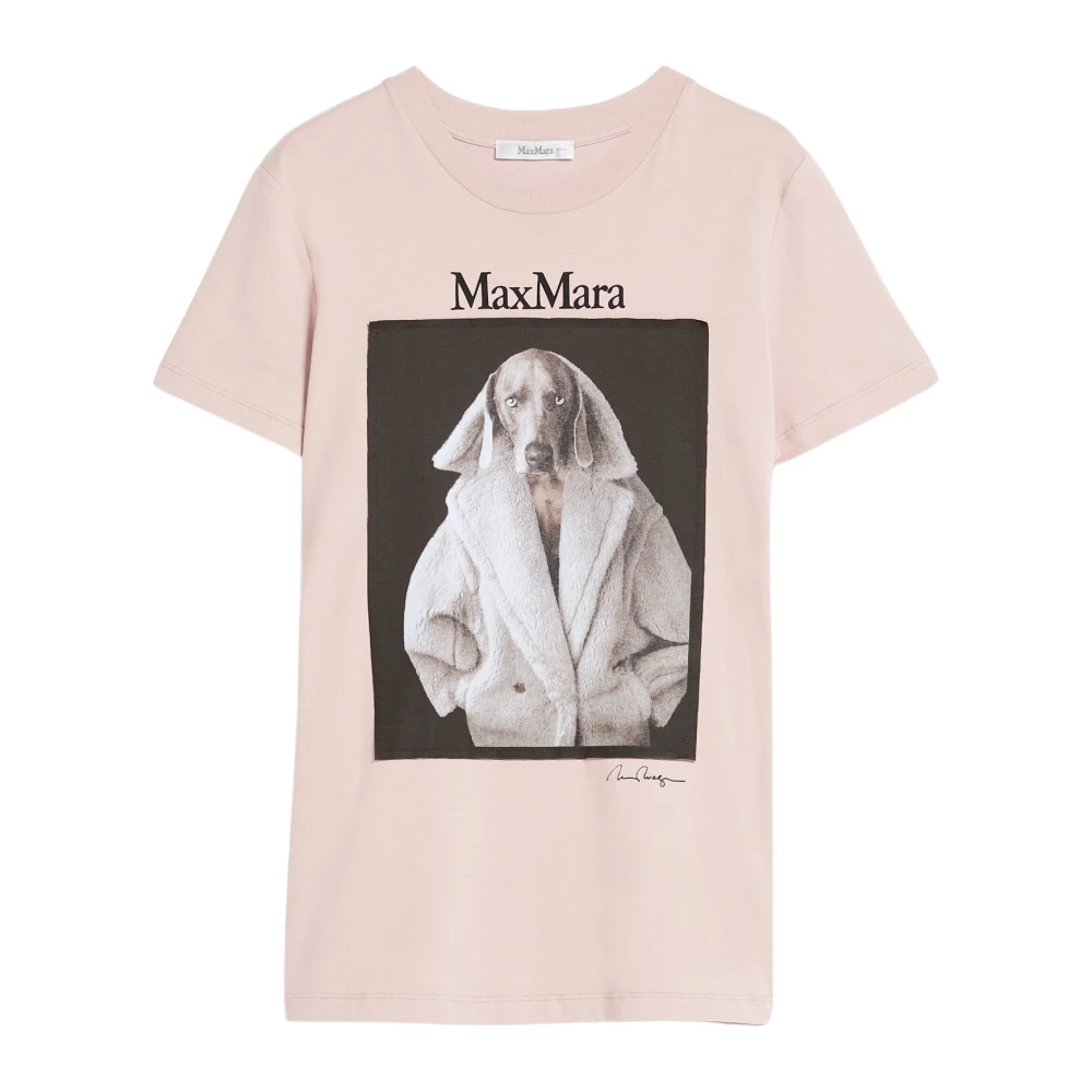 Max Mara Iconische Valido T-shirt met Unieke Print Pink Dames