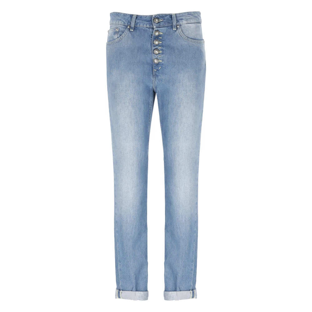 Dondup Blauwe Katoenen Jeans met Juweelknopen Blue Dames