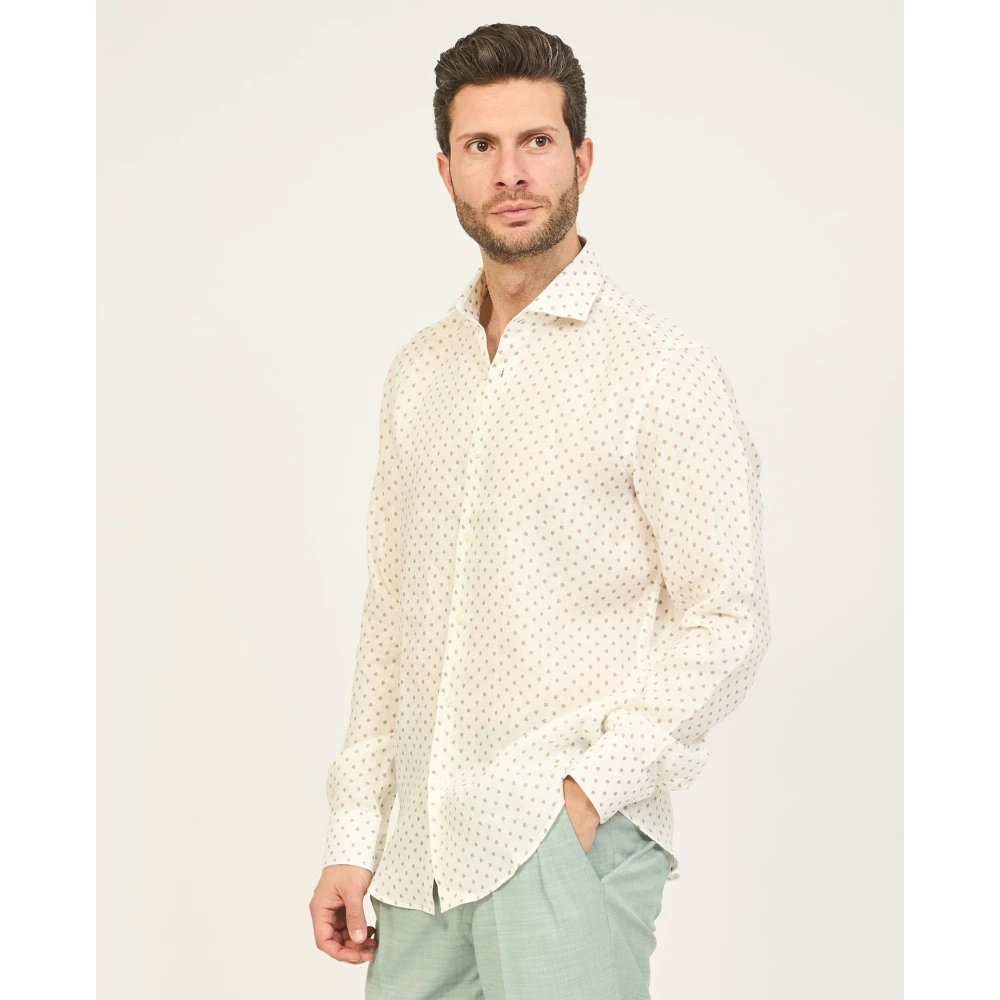 Boss Witte Shirt H-Joe Linnen Lange Mouw White Heren