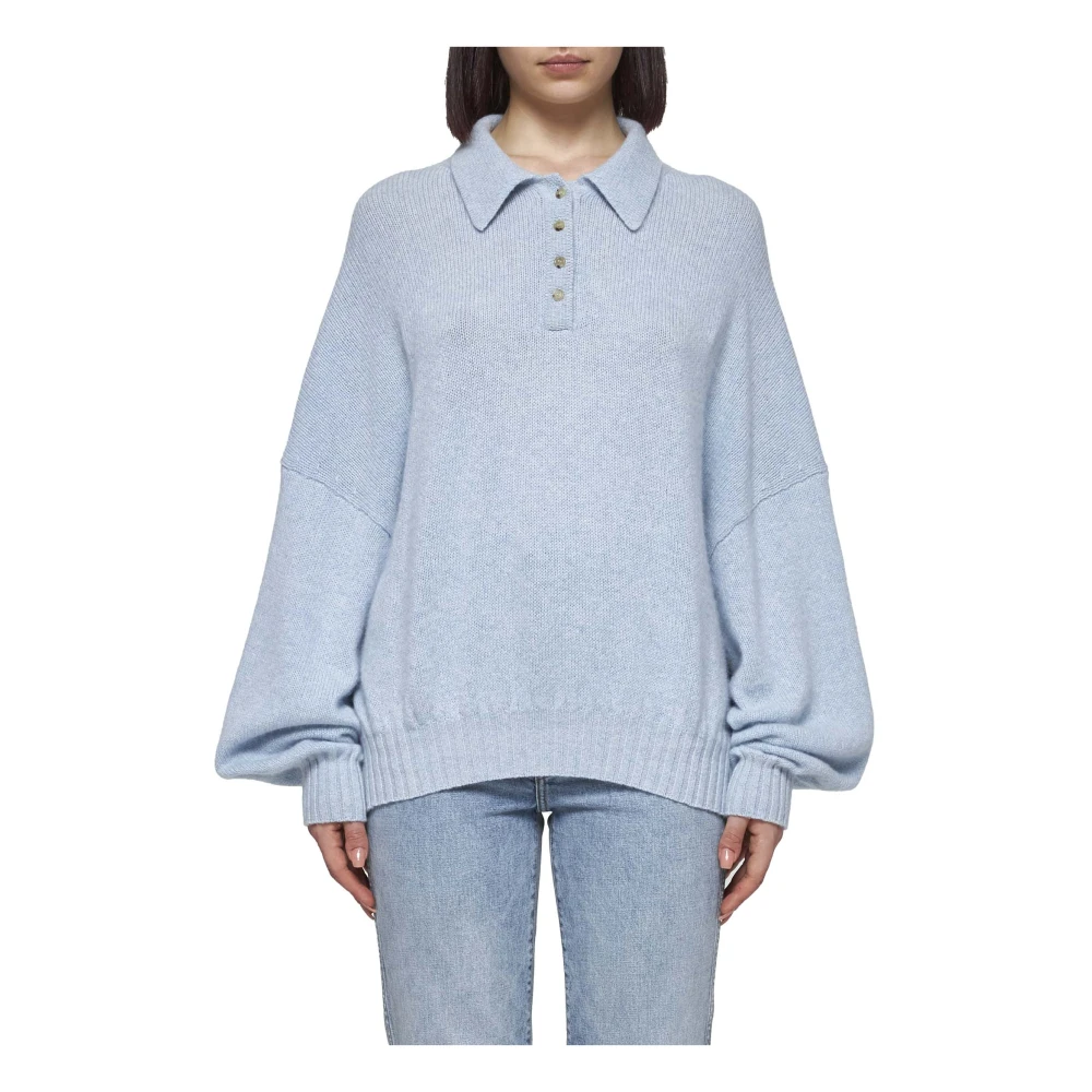 Khaite Kasjmier Polo Sweater Grijs Gray Dames