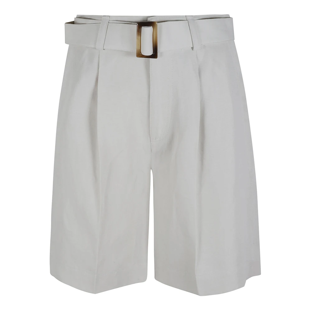 Woolrich Blauwe Linnen Bermuda Shorts Beige Dames