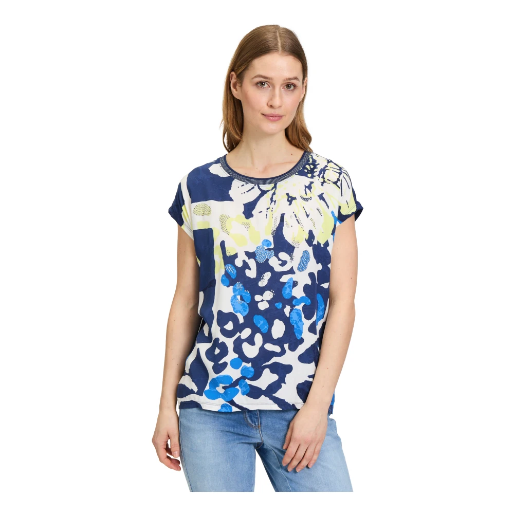 Betty Barclay Glitter Blouse Shirt met Modern Print Multicolor Dames