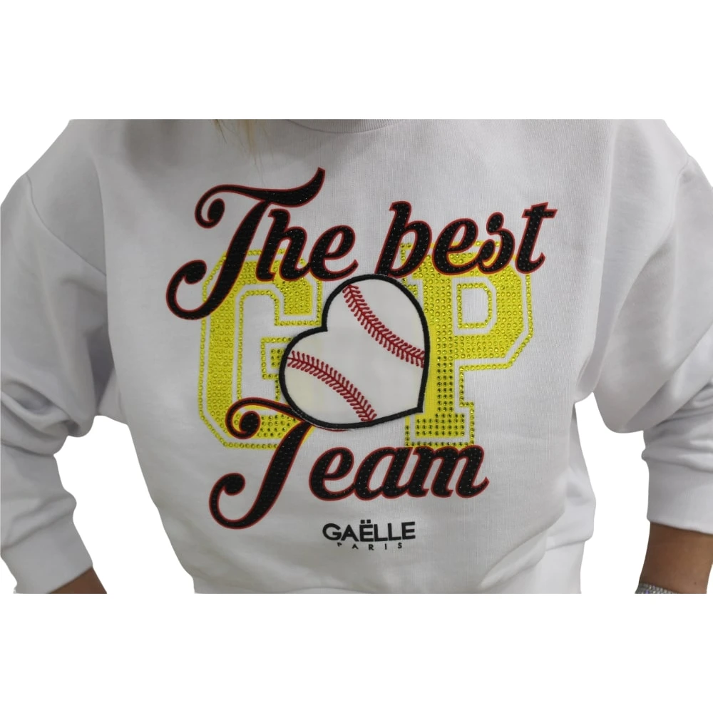 Gaëlle Paris Sweatshirt met ronde hals White Dames