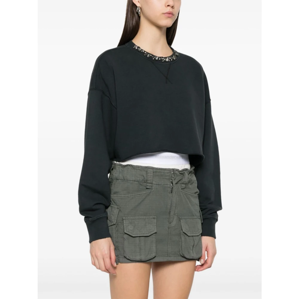 Golden Goose Zwarte Trui met Kristallen Versiering Black Dames