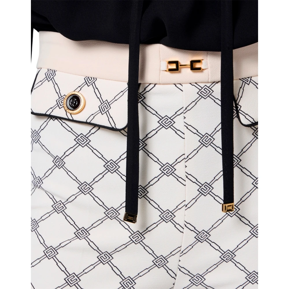 Elisabetta Franchi Diamant Flared Broek Beige Dames