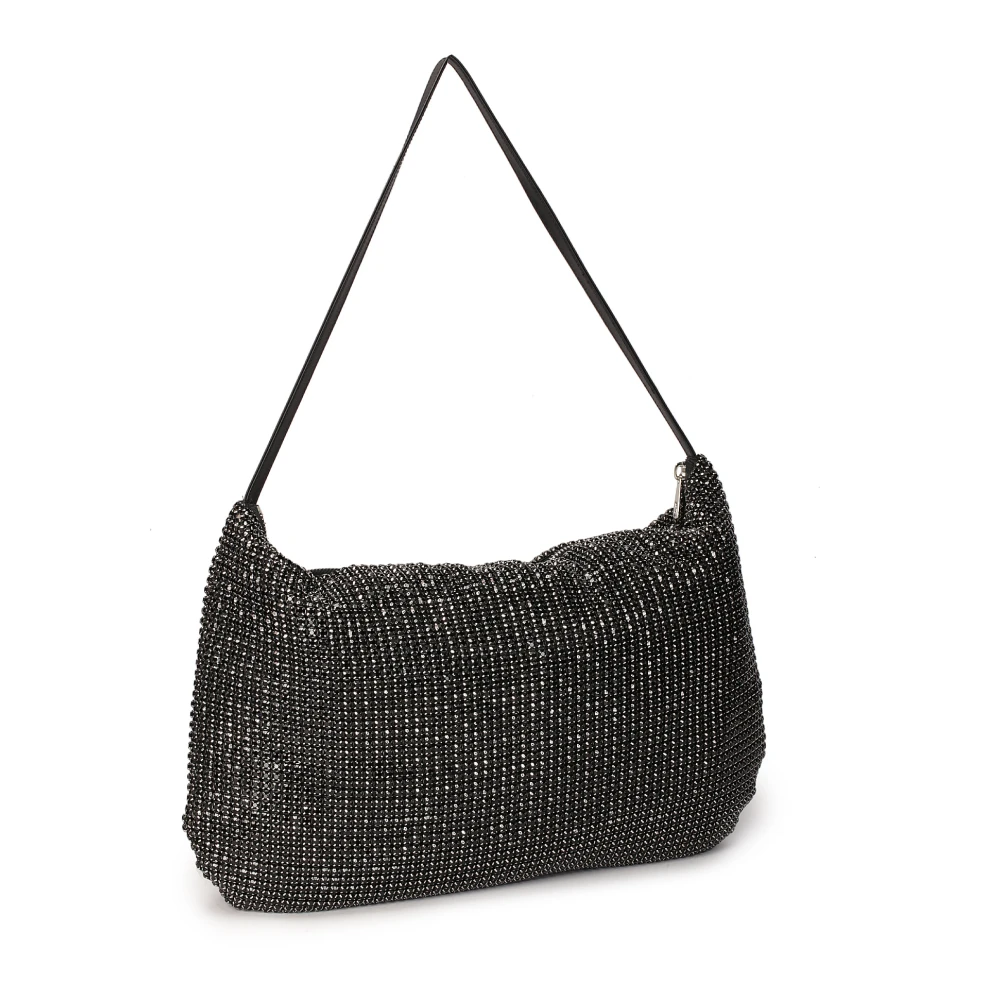Kazar Zwarte handtas versierd met zirkonen Black Dames