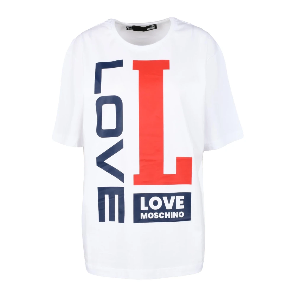 Love Moschino Katoenen T-shirt met stijlvol ontwerp White Dames