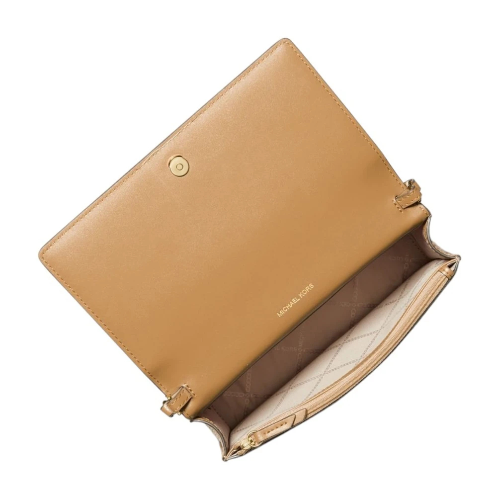 Michael Kors Bruine Schoudertas Gehamerd Leer Brown Dames