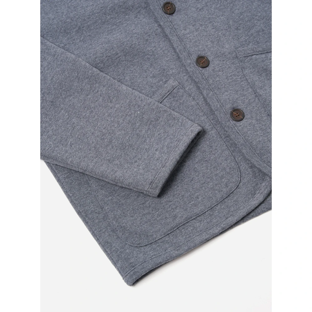 Universal Works Gezellige Shawl Kraag Katoenen Jas Blue Heren