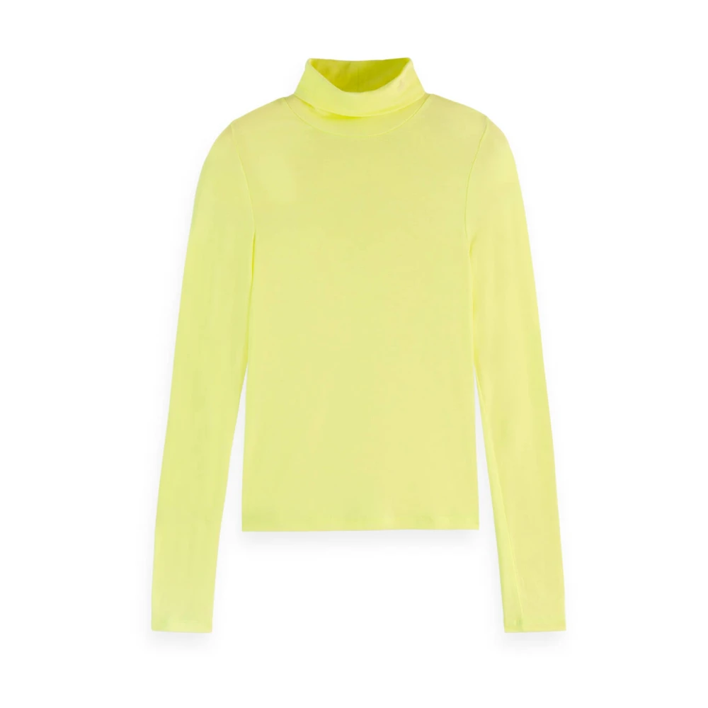 Scotch & Soda Rolhals LS T-shirt Pullover Yellow Dames