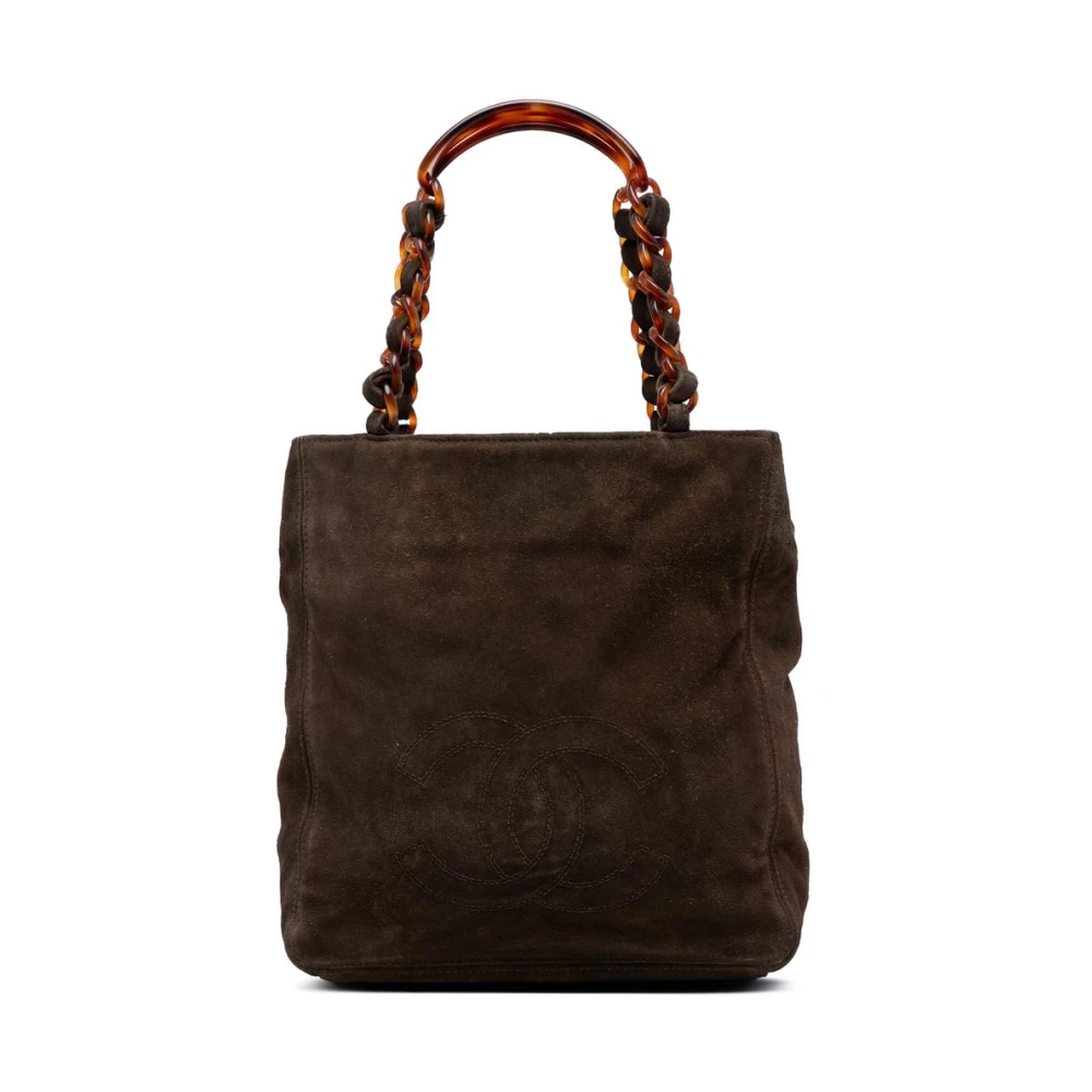 Chanel Vintage Women's Brown Pre-Owned Suede Tote Bag