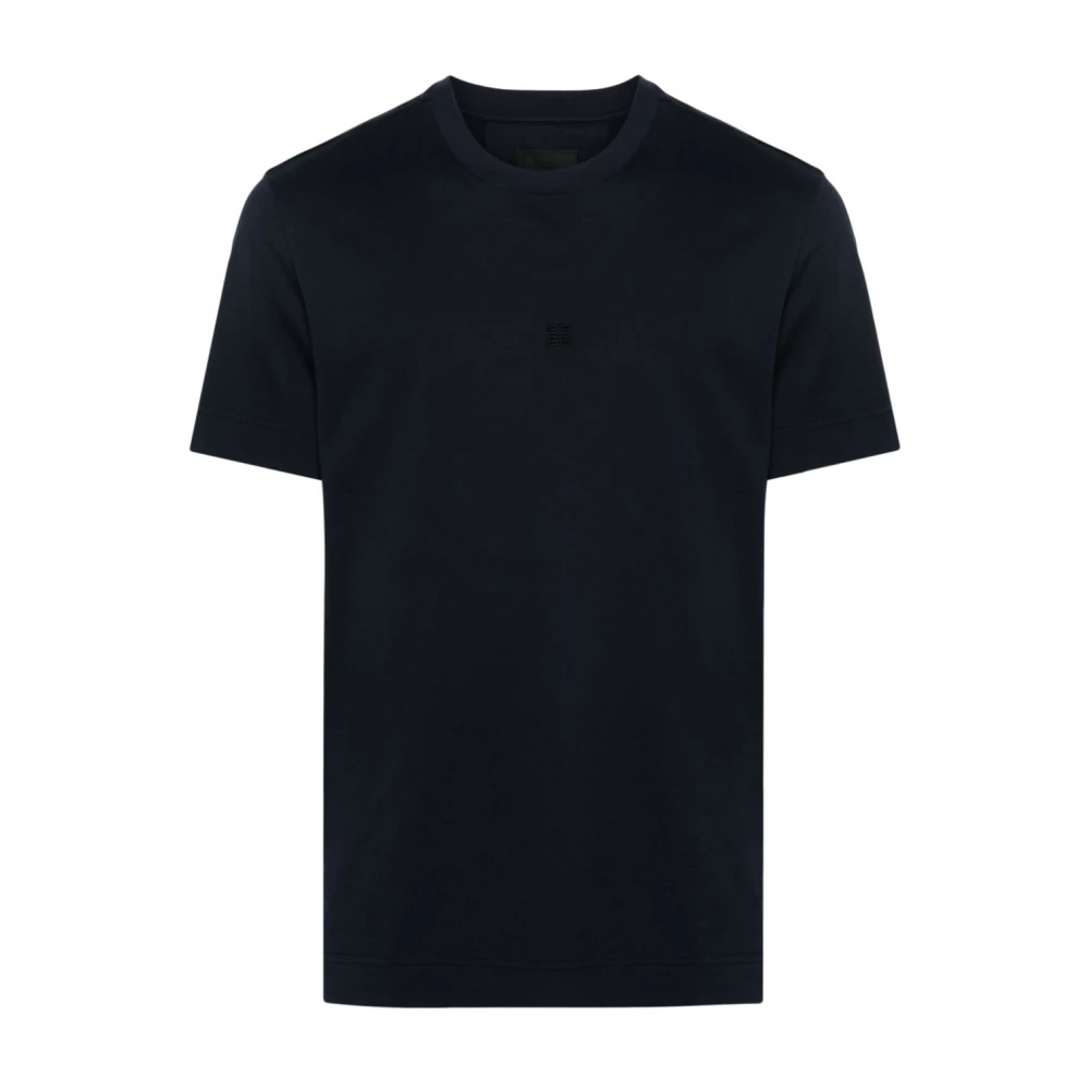 Givenchy Men's Blue Embroidered Slim Fit T-Shirt