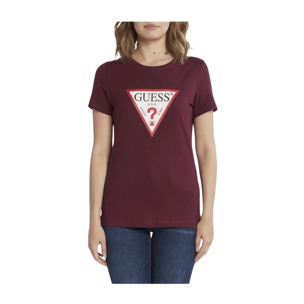 Guess Katoen Logo T-shirt Rozen Brown Dames