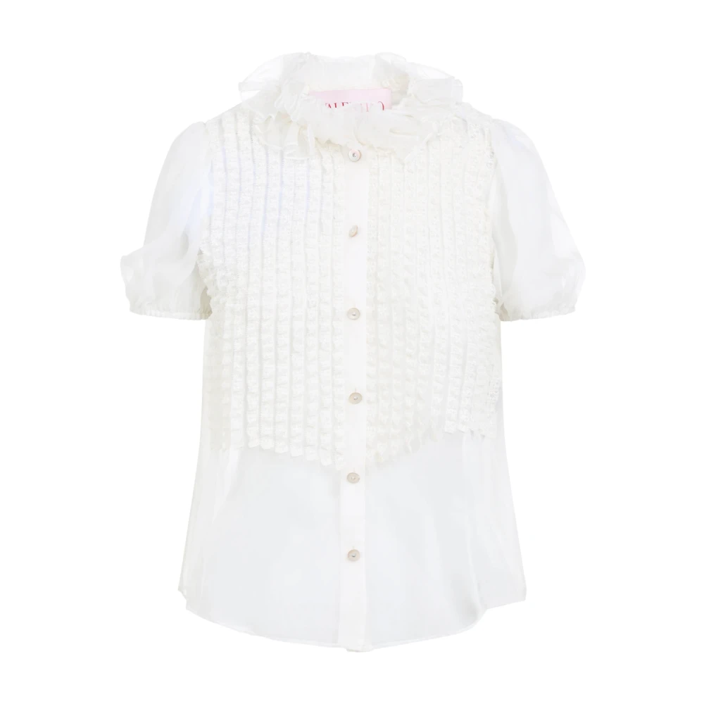 Valentino Elegante Witte Zijden Shirt White Dames