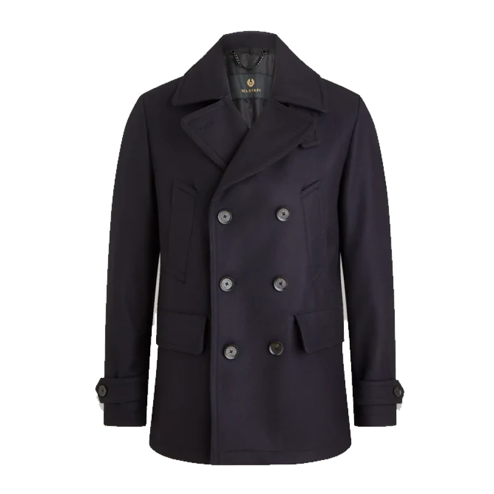 Belstaff Milford Peacoat Ull Kashmir Blandning Blue, Herr