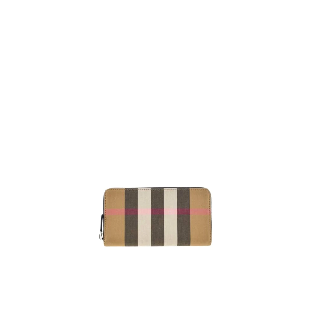 Burberry Geruite Portemonnee met Meerdere Kaartsleuven Beige Dames