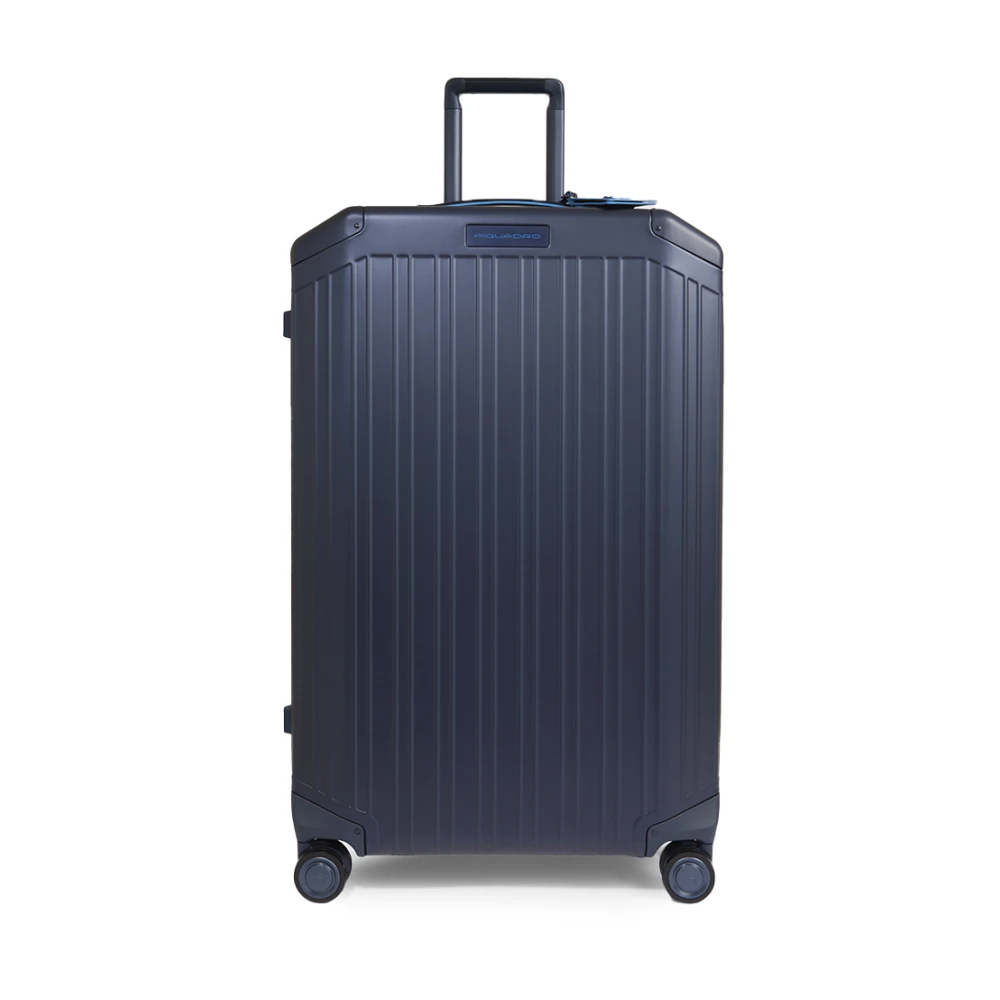 Piquadro Unisex Blå Resväskor One Size, Läder, Stor Hardside Spinner