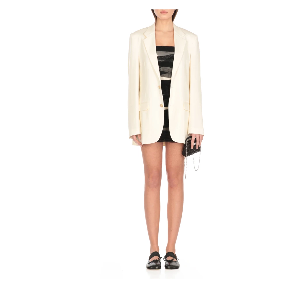 MM6 Maison Margiela Ivoor Blazer met Reverskraag Beige Dames