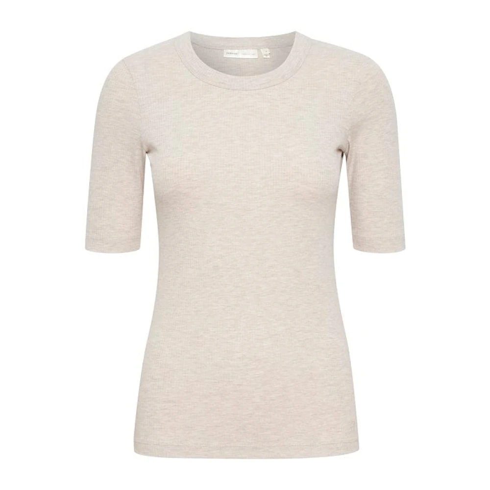 InWear DagnalW Melange T-Shirt Stijlvol en Beige Dames