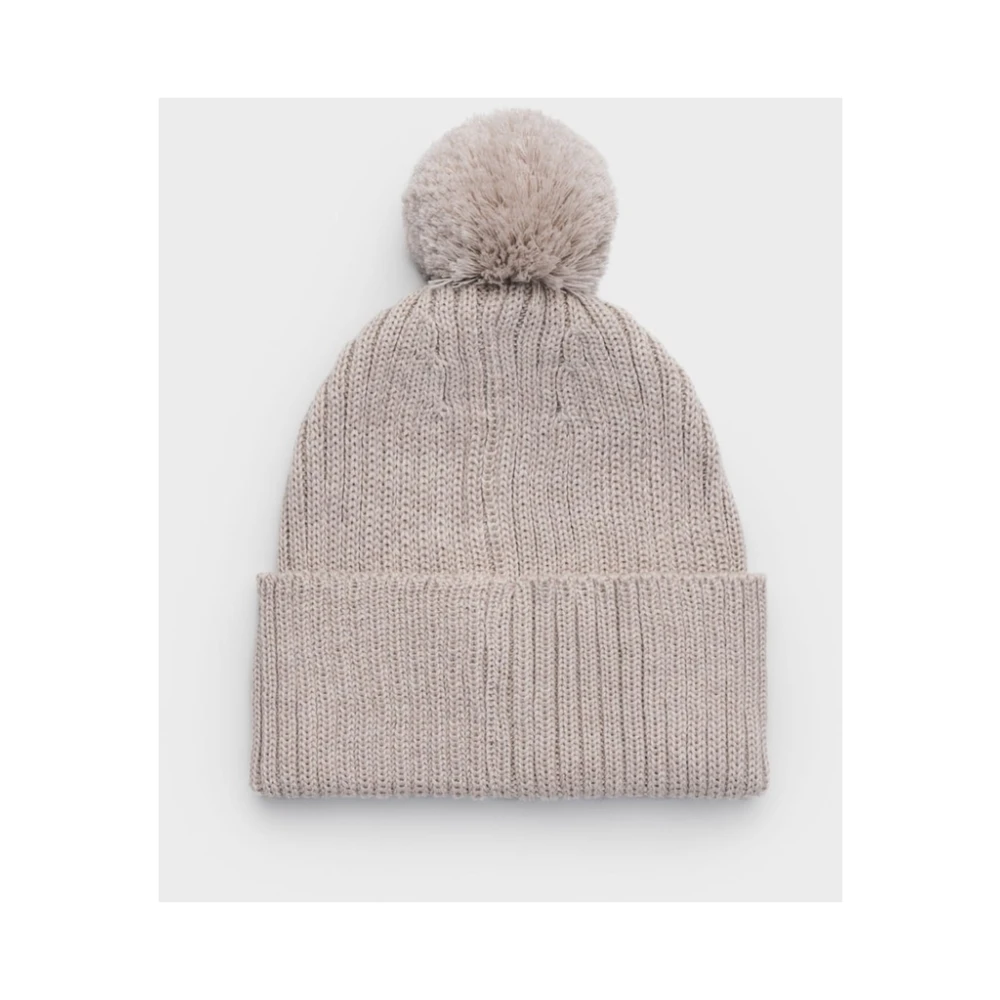 Stutterheim Pompon Ribgebreide Beanie Muts Beige Heren