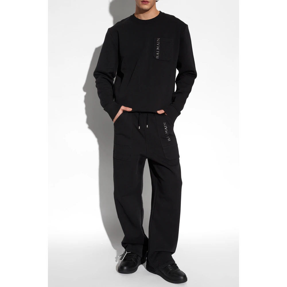 Balmain Katoenen sweatshirt Black Heren