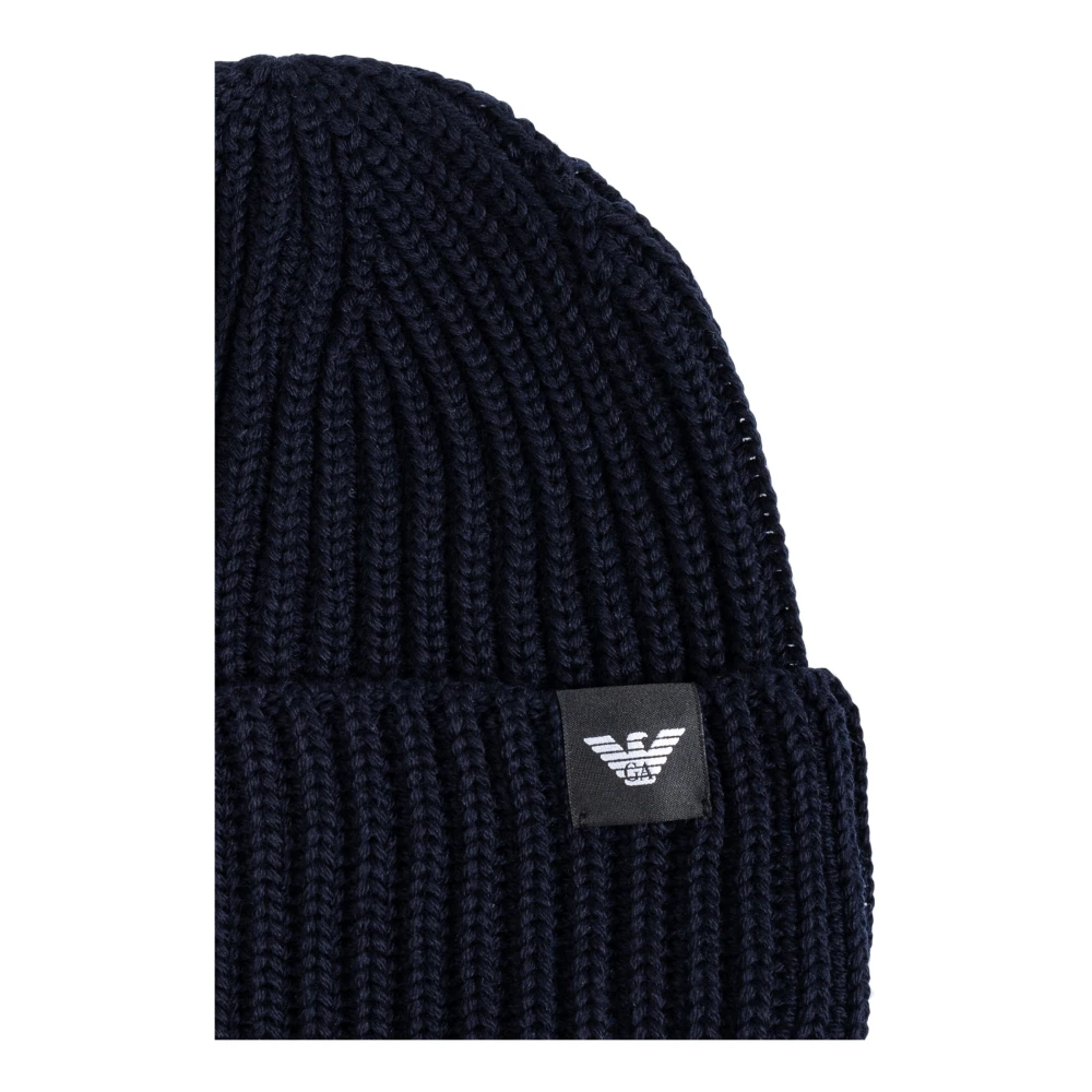 Emporio Armani Wollen muts Blue Heren