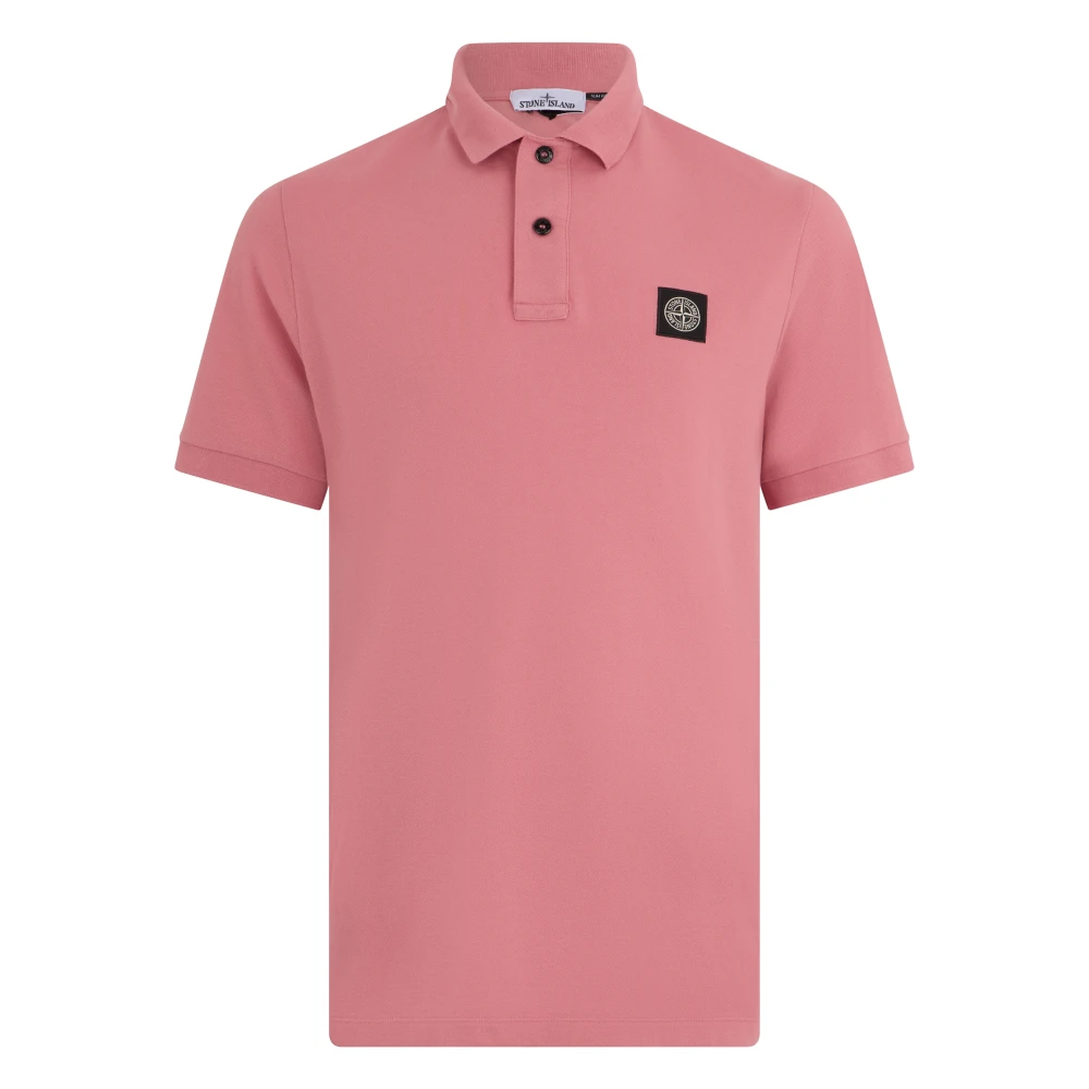 Stone Island Cotton Piqué With Stretch Polo - Male - Polo Shirts - Pink - S - Tops