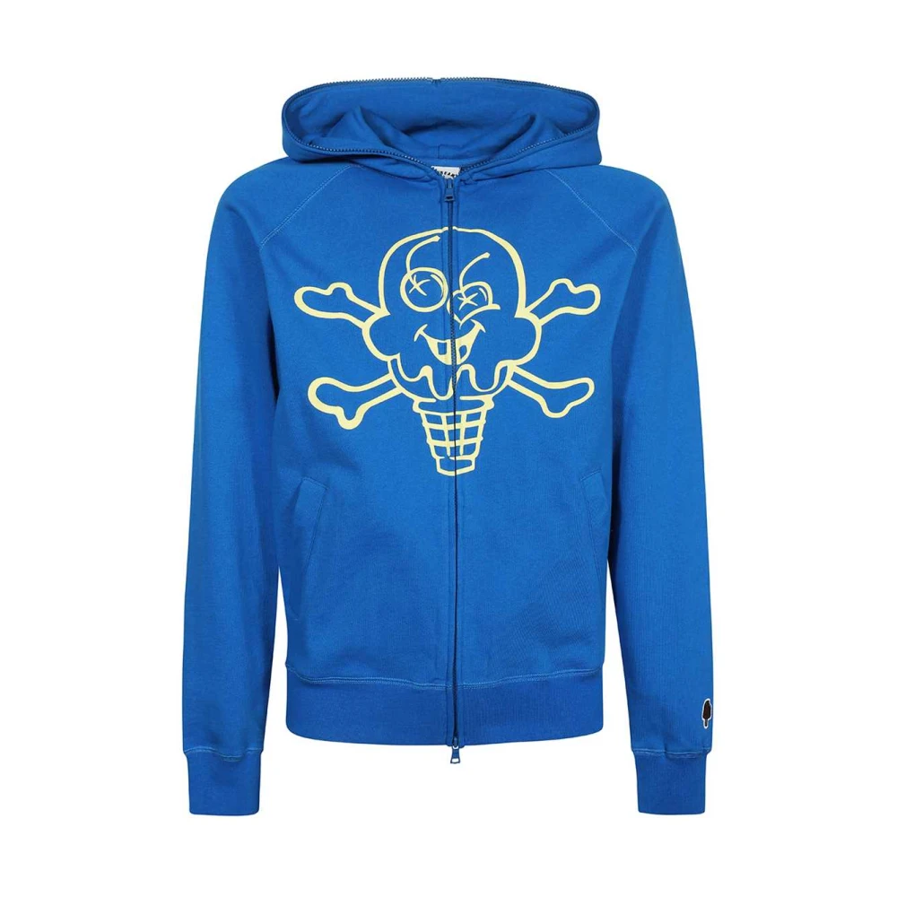 Icecream Katoenen Zip Hoodie Blue Heren