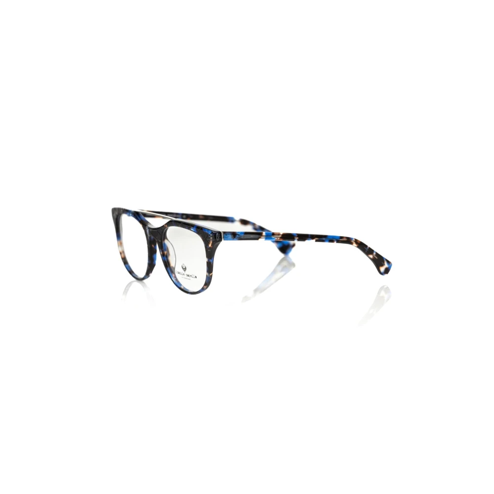 Frankie Morello Geometrische Wayfarer Bril Blauw Havana Multicolor Heren