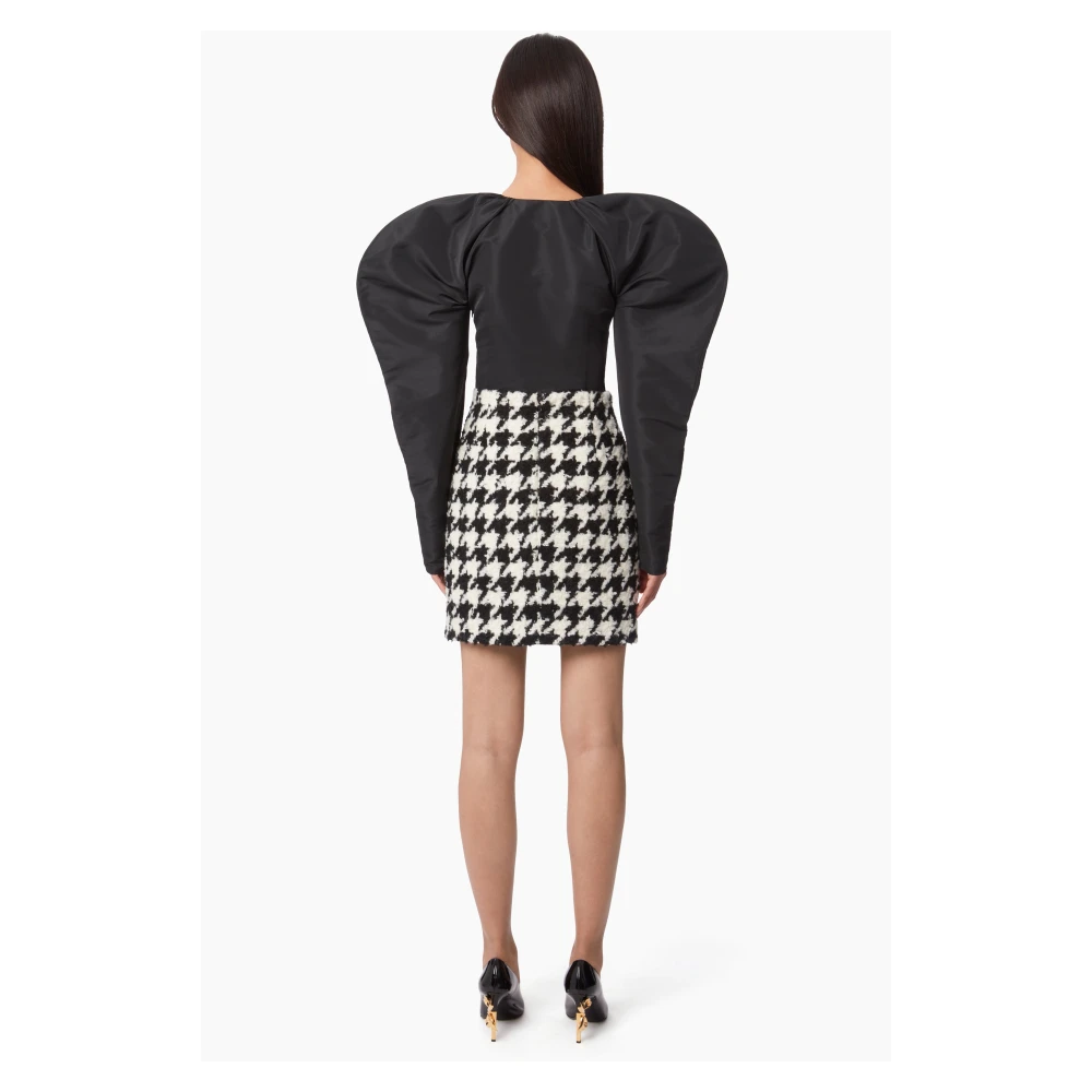Nina Ricci Zwarte Taffeta Top met Cocoon Mouwen Black Dames