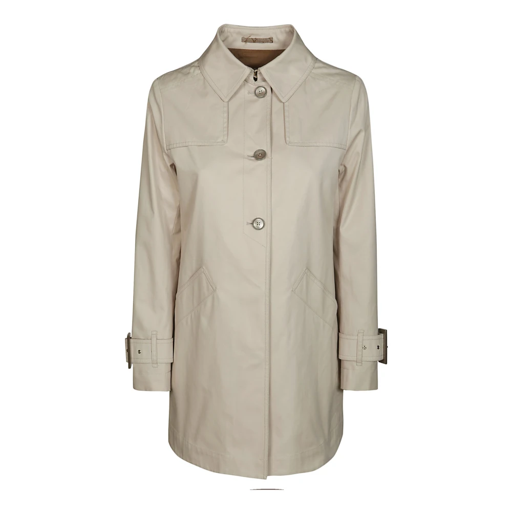 Herno Single-Breasted Trench Coat Brown Dames