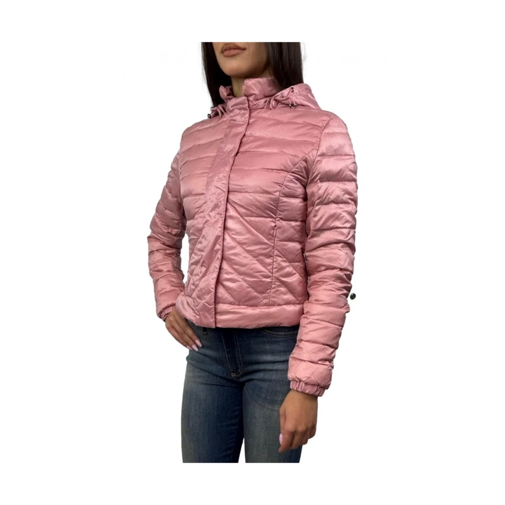 19v69 Italia Roze jas met afneembare capuchon Pink Dames