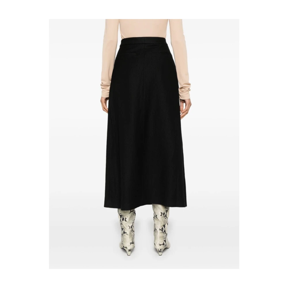 Fabiana Filippi Elegante Geplooide Rok voor Vrouwen Black Dames