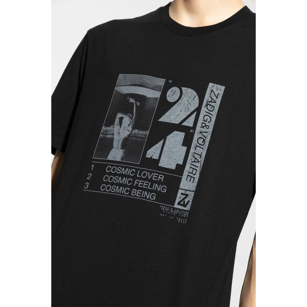 Zadig & Voltaire Bedrukt T-shirt Black Heren