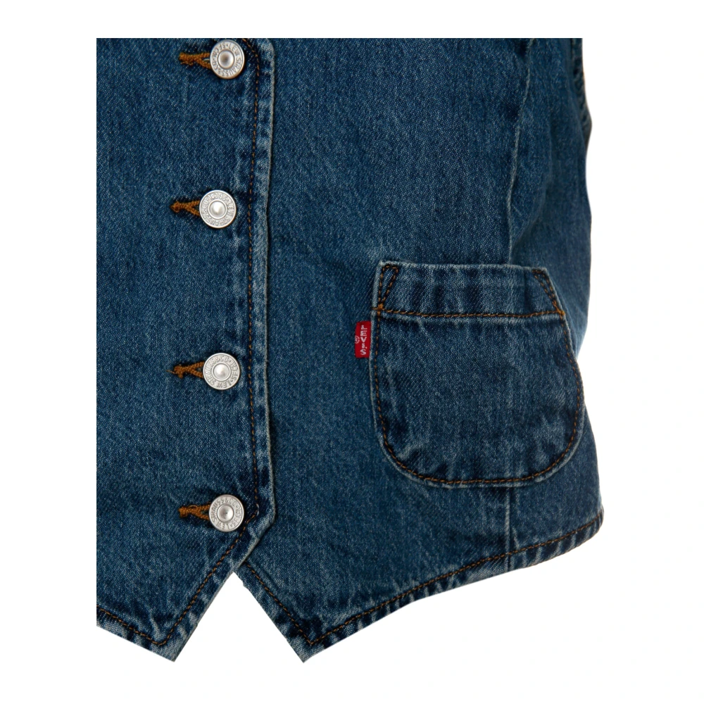 Levi's Getailleerd vest met V-hals korsetstijl Blue Dames