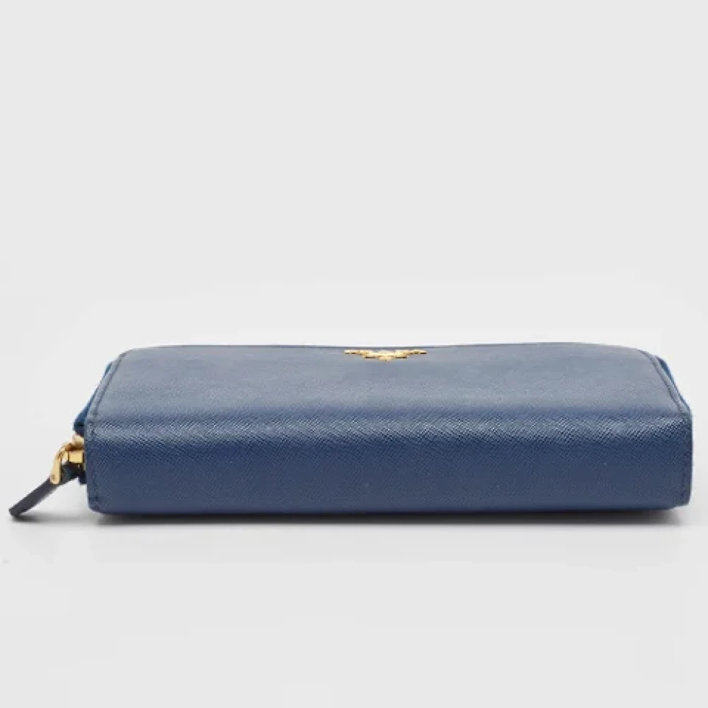 Prada Vintage Pre-owned Leather wallets Blue Dames