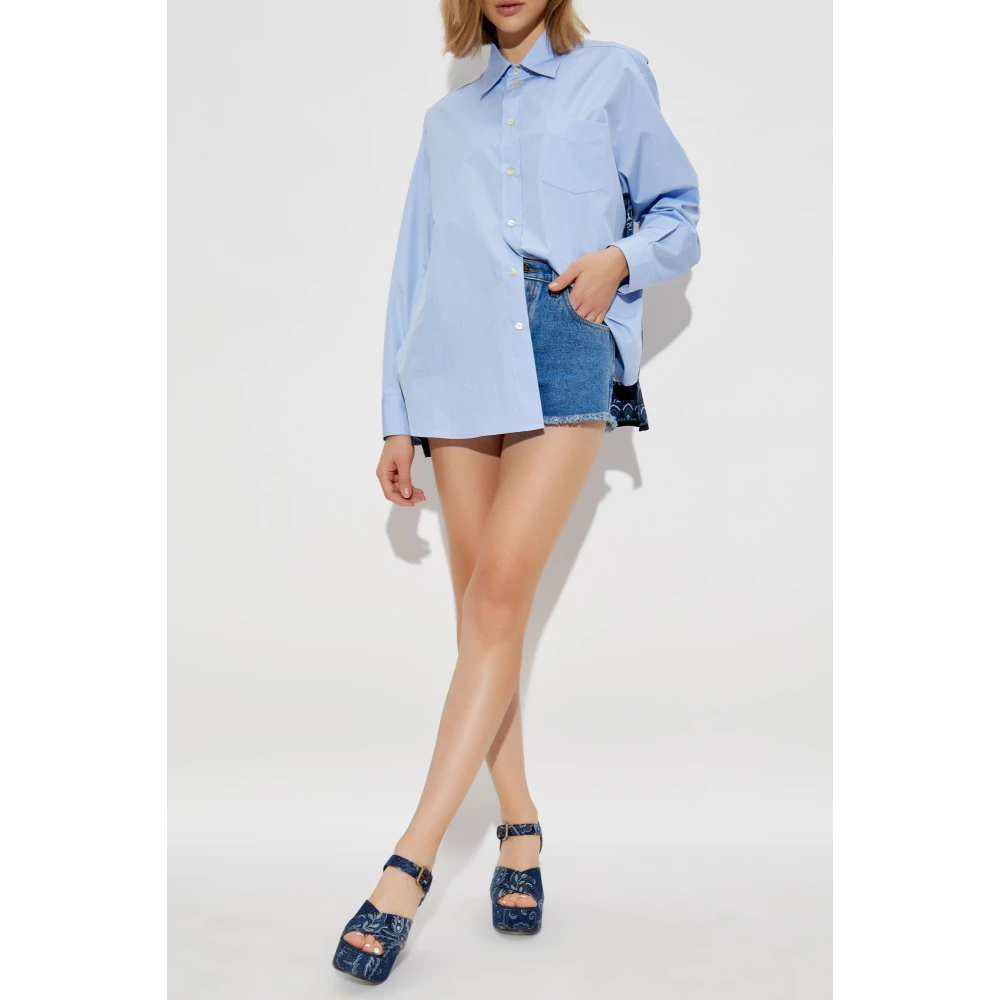 ETRO Denim shorts met vintage effect Blue Dames