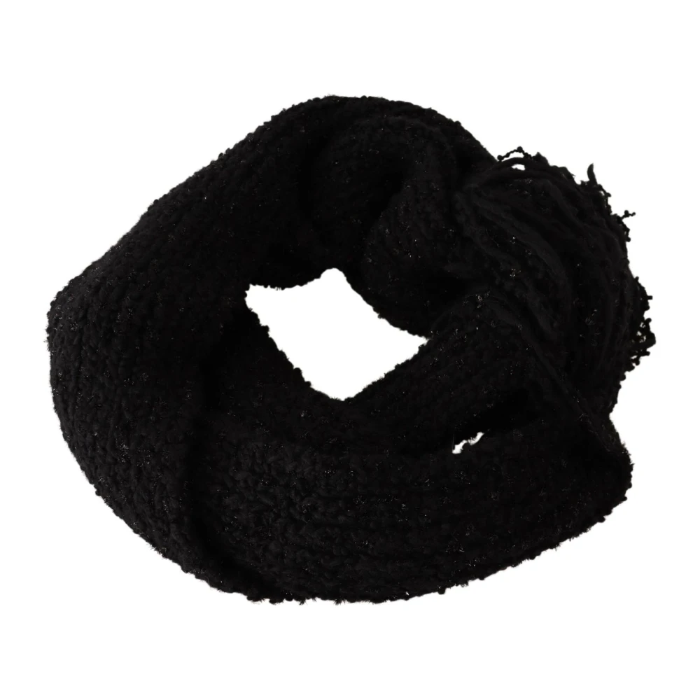 Dolce & Gabbana Women's Black Knitted Wrap Shawl Scarf