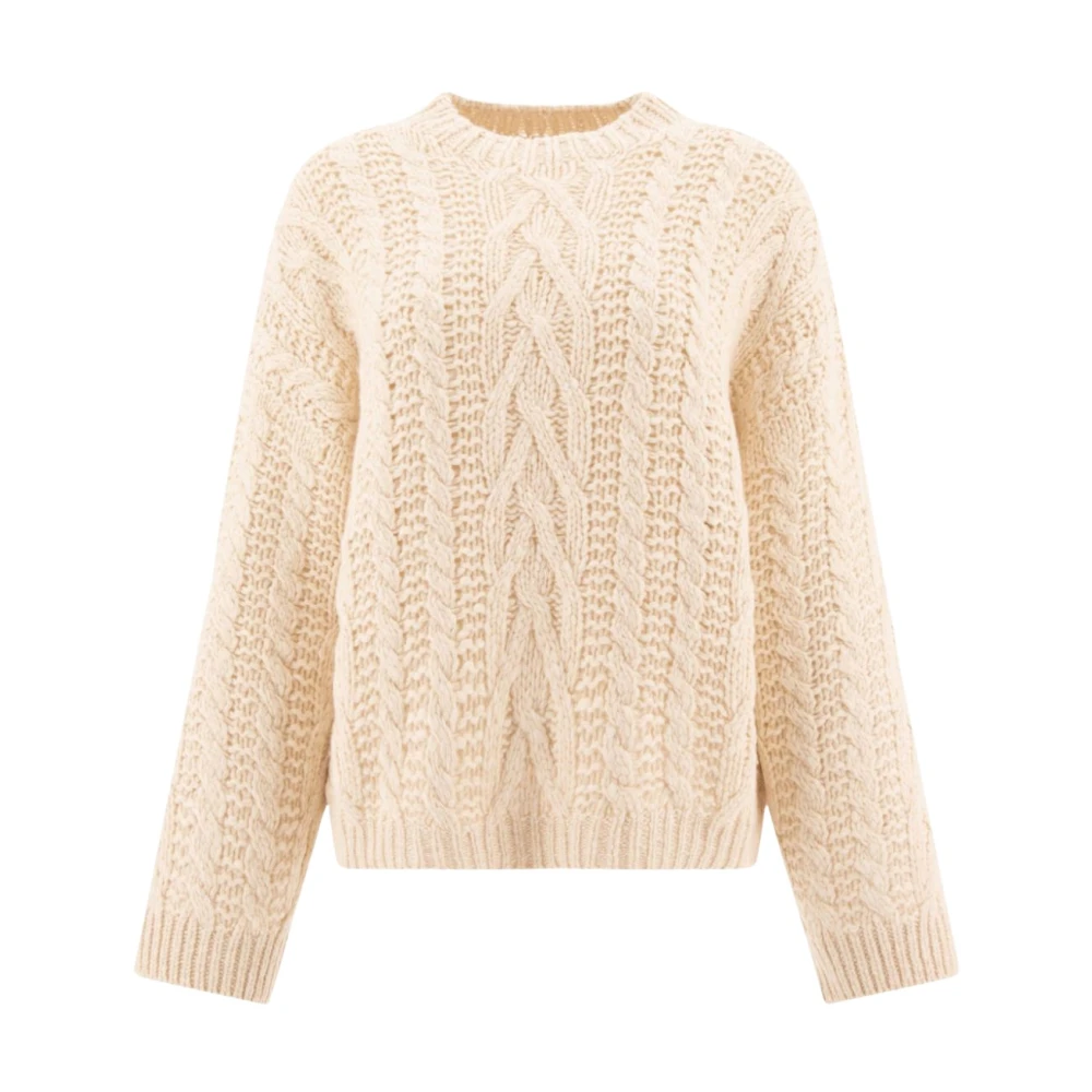 BRUNELLO CUCINELLI Ivoor Wol Kasjmier Kabeltrui Beige Dames
