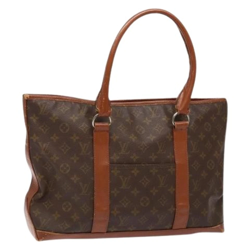 Louis Vuitton Vintage, Pre-owned Tote Bags, female, Brown, Size: ONE SIZE Pre-owned Canvas handbags